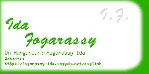 ida fogarassy business card